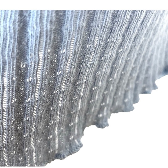 Urban Outfitters Basic Capsule Blue Ribbed Low Cut Crop Top TShirt - SZ L - Picture 4 of 8